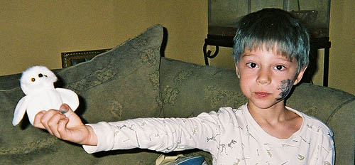 Harry and his pet owl, Hedwig.