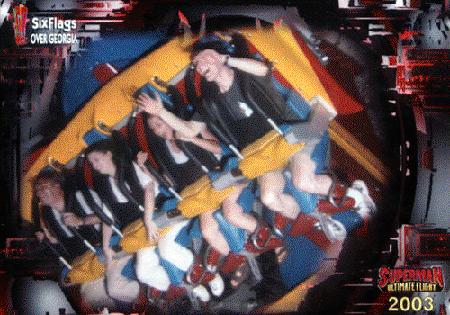 Mike and Marilyn (the shadowy figures on the left) riding Superman